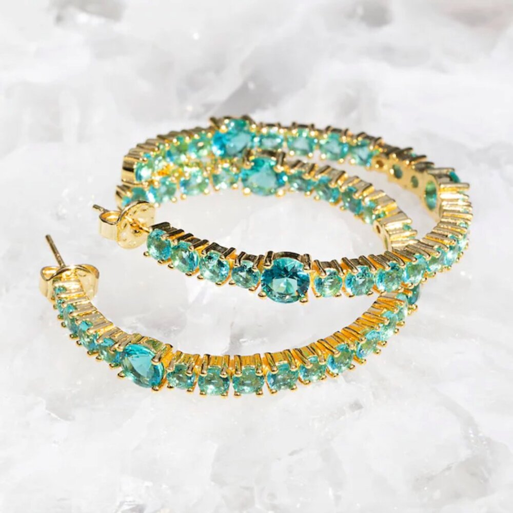 NWOT! Native Gem Wild Child Hoops - Paraiba